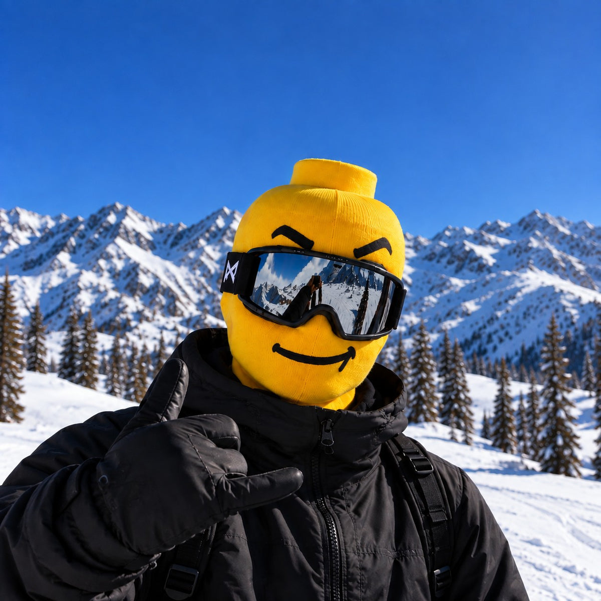 Big Head Mode ski mask - Smirk face