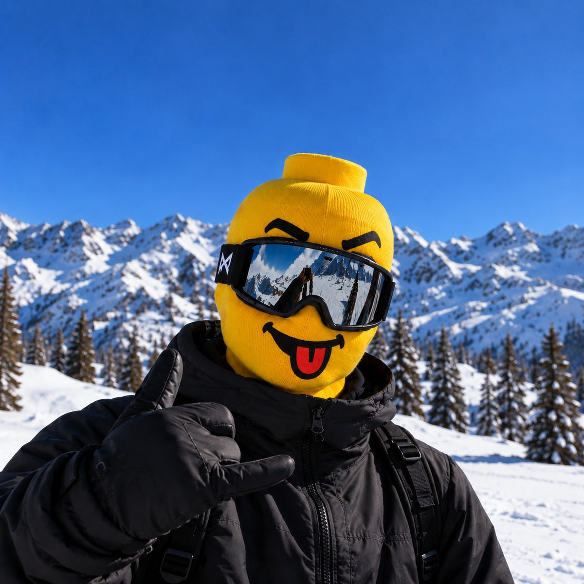 Big Head Mode ski mask - Tongue Out face